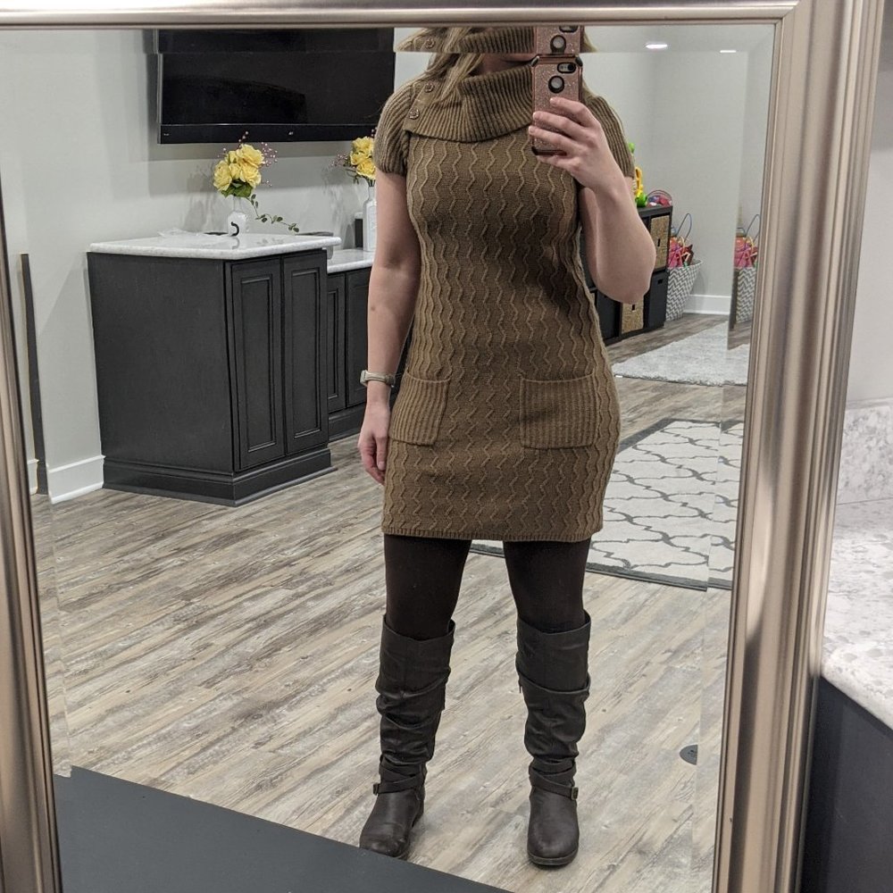 Falls Creek Brown two pocket sweater dress size S
